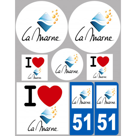 Marne (8 autocollants variés) - Sticker/autocollant