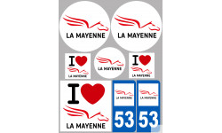 Mayenne (8 autocollants variés) - Sticker/autocollant