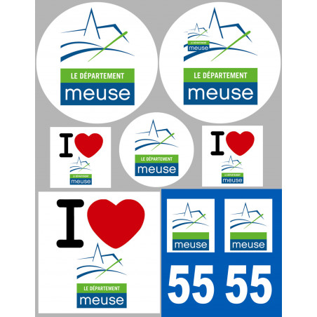 Meuse (8 autocollants variés) - Sticker/autocollant