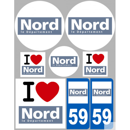 Nord (8 autocollants variés) - Sticker/autocollant