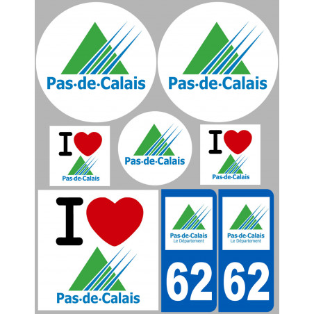 Pas-de-Calais (8 autocollants variés) - Sticker/autocollant