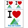 Département 62 le Pas-de-Calais (1fois 10cm / 2 fois 5cm) - Sticker/autocollant