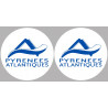 Département 64 les Pyrénées Atlantique (2 fois 10cm) - Sticker/autocollant
