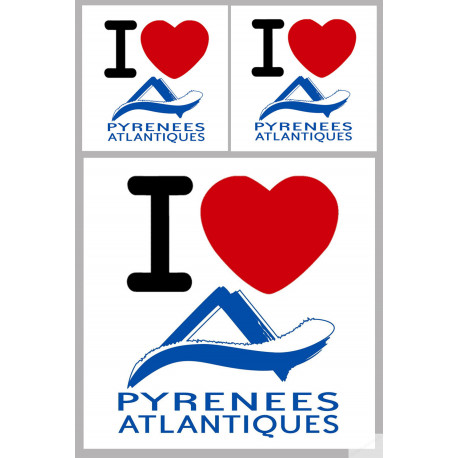 les Pyrénées Atlantique (1fois 10cm / 2 fois 5cm) - Sticker/autocollant