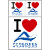 Département 64 les Pyrénées Atlantique (1fois 10cm / 2 fois 5cm) - Sticker/autocollant