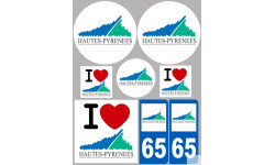 Hautes-Pyrénées (8 autocollants variés) - Sticker/autocollant