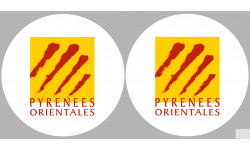 Département 66 les Pyrénées Orientales (2 fois 10cm) - Sticker/autocollant