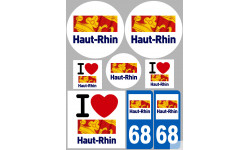 Département 68 le Haut-Rhin (8 autocollants variés) - Sticker/autocollant