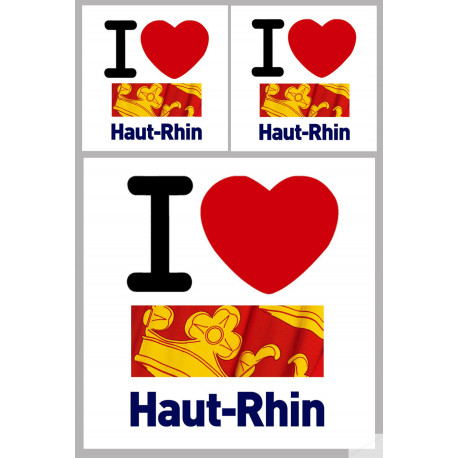 Département 68 le Haut-Rhin (1fois 10cm 2fois 5cm) - Sticker/autocollant