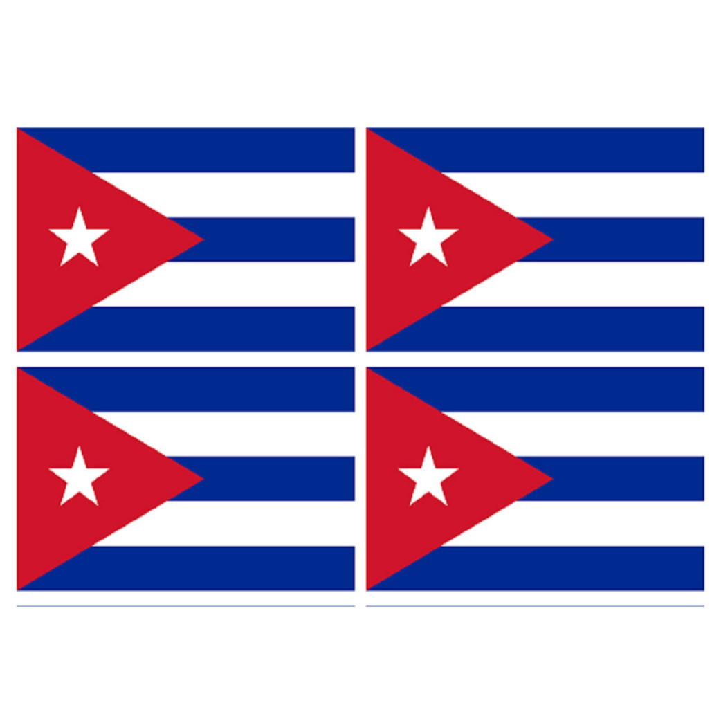 Drapeau Cuba (4 fois 9.5x6.3cm) - Sticker/autocollant