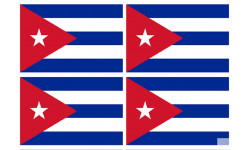 Drapeau Cuba (4 fois 9.5x6.3cm) - Sticker/autocollant