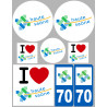 Département 70 la Haute Saône (8 autocollants variés) - Sticker/autocollant