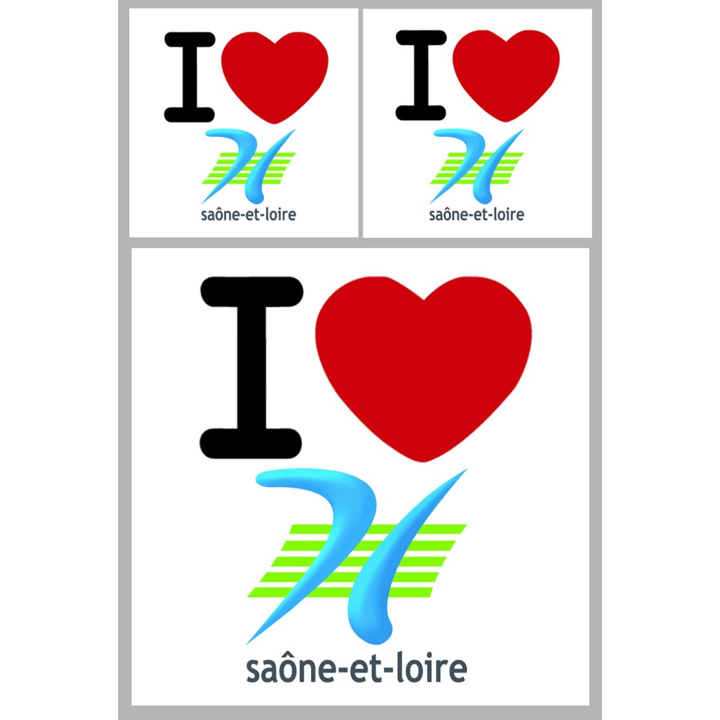 la Saône et Loire (1fois 10cm 2fois 5cm) - Sticker/autocollant