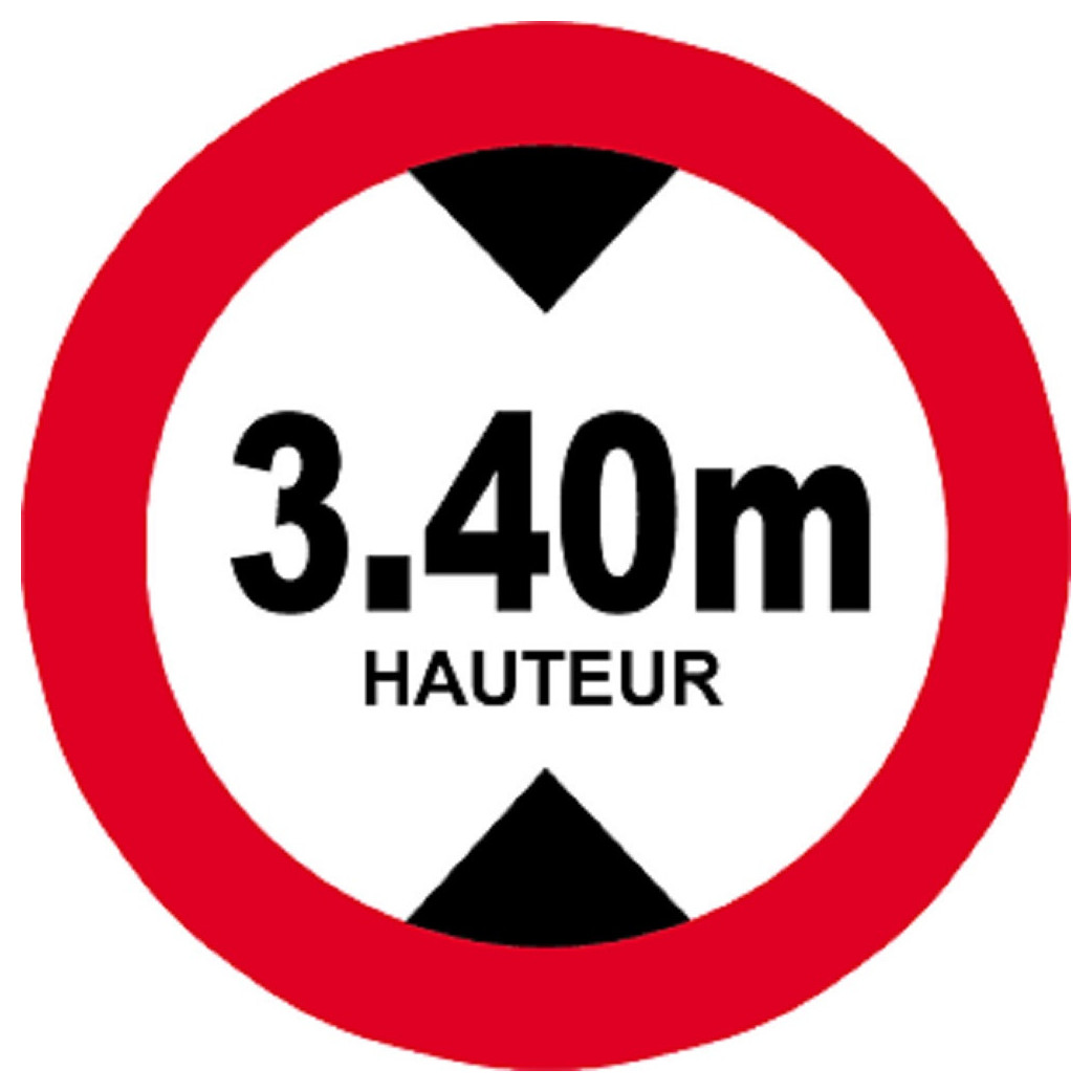 hauteur de passage maximum 3.40m - 5cm - Sticker/autocollant