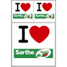 la Sarthe (1fois 10cm 2fois 5cm) - Sticker/autocollant