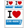 Département 77 la Seine et Marne (1fois 10cm 2fois 5cm) - Sticker/autocollant