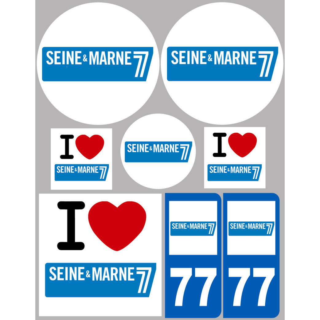 Seine et Marne (8 autocollants variés) - Sticker/autocollant