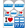 Seine et Marne (8 autocollants variés) - Sticker/autocollant