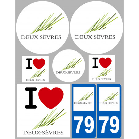 Deux-Sèvres (8 autocollants variés) - Sticker/autocollant