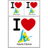 Département 87 la Haute-Vienne (1fois 10cm 2fois 5cm) - Sticker/autocollant