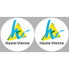 Département 87 la Haute-Vienne (2 fois 10cm) - Sticker/autocollant