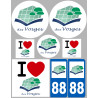 Département 88 les Vosges (8 autocollants variés) - Sticker/autocollant