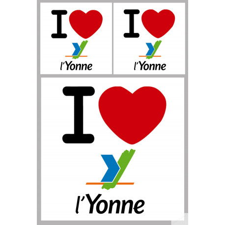 l'Yonne (1fois 10cm 2fois 5cm) - Sticker/autocollant