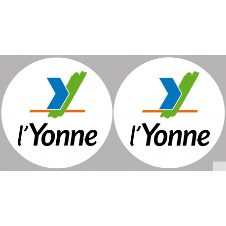 l'Yonne (2fois 10cm) - Sticker/autocollant