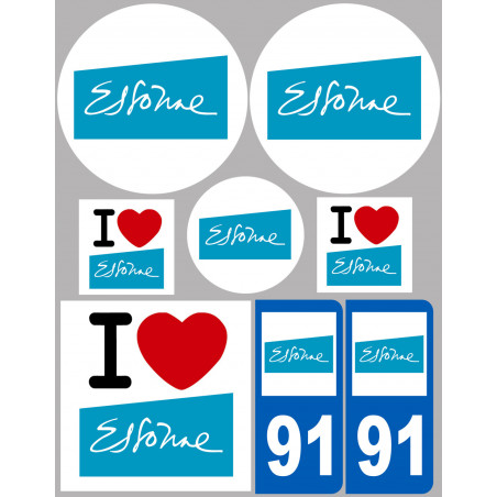 Essonne (8 autocollants variés) - Sticker/autocollant