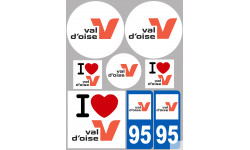 Département 95 le Val d'Oise (8 autocollants variés) - Sticker/autocollant