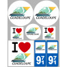 Guadeloupe (8 autocollants variés) - Sticker/autocollant