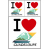la Guadeloupe (1fois 10cm 2fois 5cm) - Sticker/autocollant