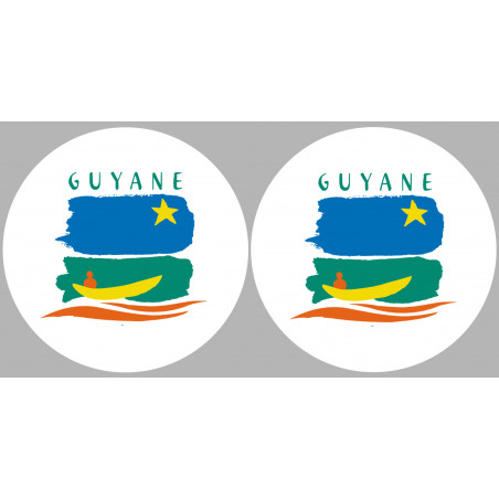 la Guyane (2fois 10cm) - Sticker/autocollant