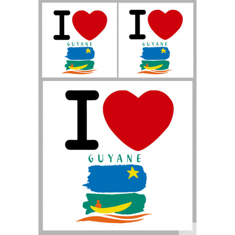 la Guyane (1fois 10cm 2fois 5cm) - Sticker/autocollant