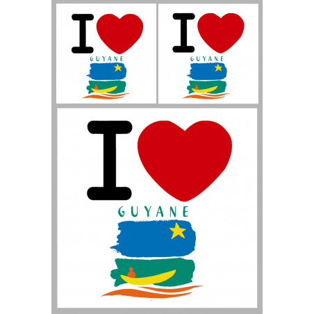 la Guyane (1fois 10cm 2fois 5cm) - Sticker/autocollant
