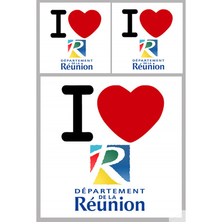 la Réunion (1fois 10cm 2fois 5cm) - Sticker/autocollant