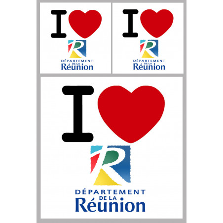 la Réunion (1fois 10cm 2fois 5cm) - Sticker/autocollant