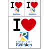 la Réunion (1fois 10cm 2fois 5cm) - Sticker/autocollant