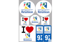 la Réunion (8 autocollants variés) - Sticker/autocollant