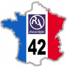 FRANCE 42 région Rhône Alpes (10x10cm) - Sticker/autocollant