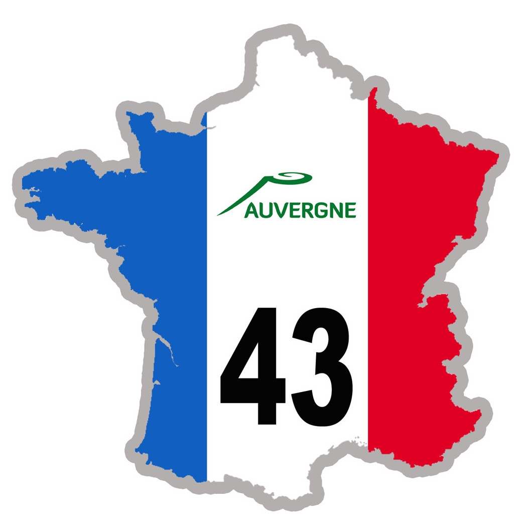 FRANCE 43 Auvergne (10x10cm) - Sticker/autocollant