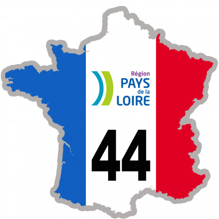 FRANCE 44 région Pays de la Loire (20x20cm) - Sticker/autocollant