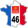 FRANCE 46 Midi-Pyrénées (5x5cm) - Sticker/autocollant