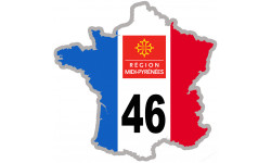 FRANCE 46 région Midi-Pyrénées (15x15cm) - Sticker/autocollant