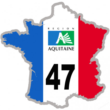 FRANCE 47 région Aquitaine (10x10cm) - Sticker/autocollant