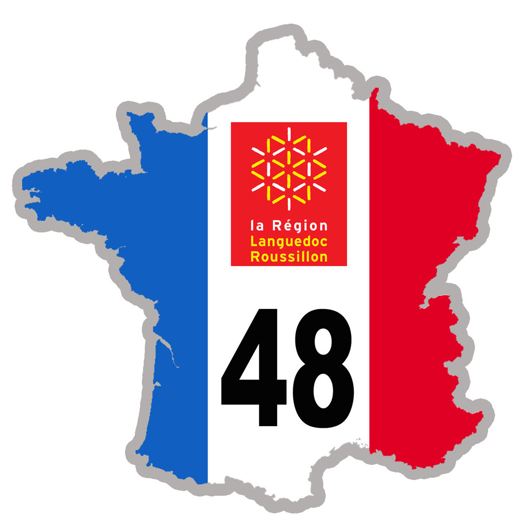 FRANCE 48 Languedoc Roussillon (10x10cm) - Sticker/autocollant