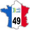 FRANCE 49 région Les Pays de la Loire (10x10cm) - Sticker/autocollant
