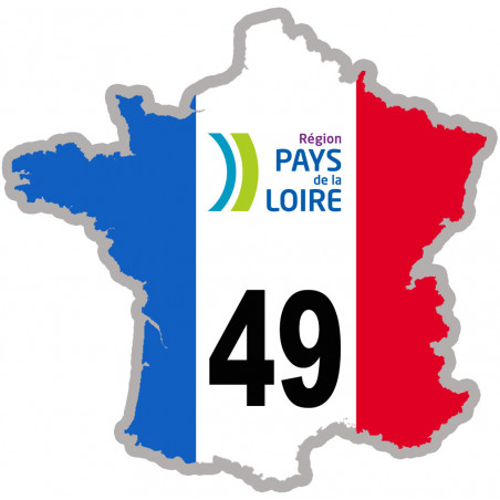 FRANCE 49 région Les Pays de la Loire (15x15cm) - Sticker/autocollant