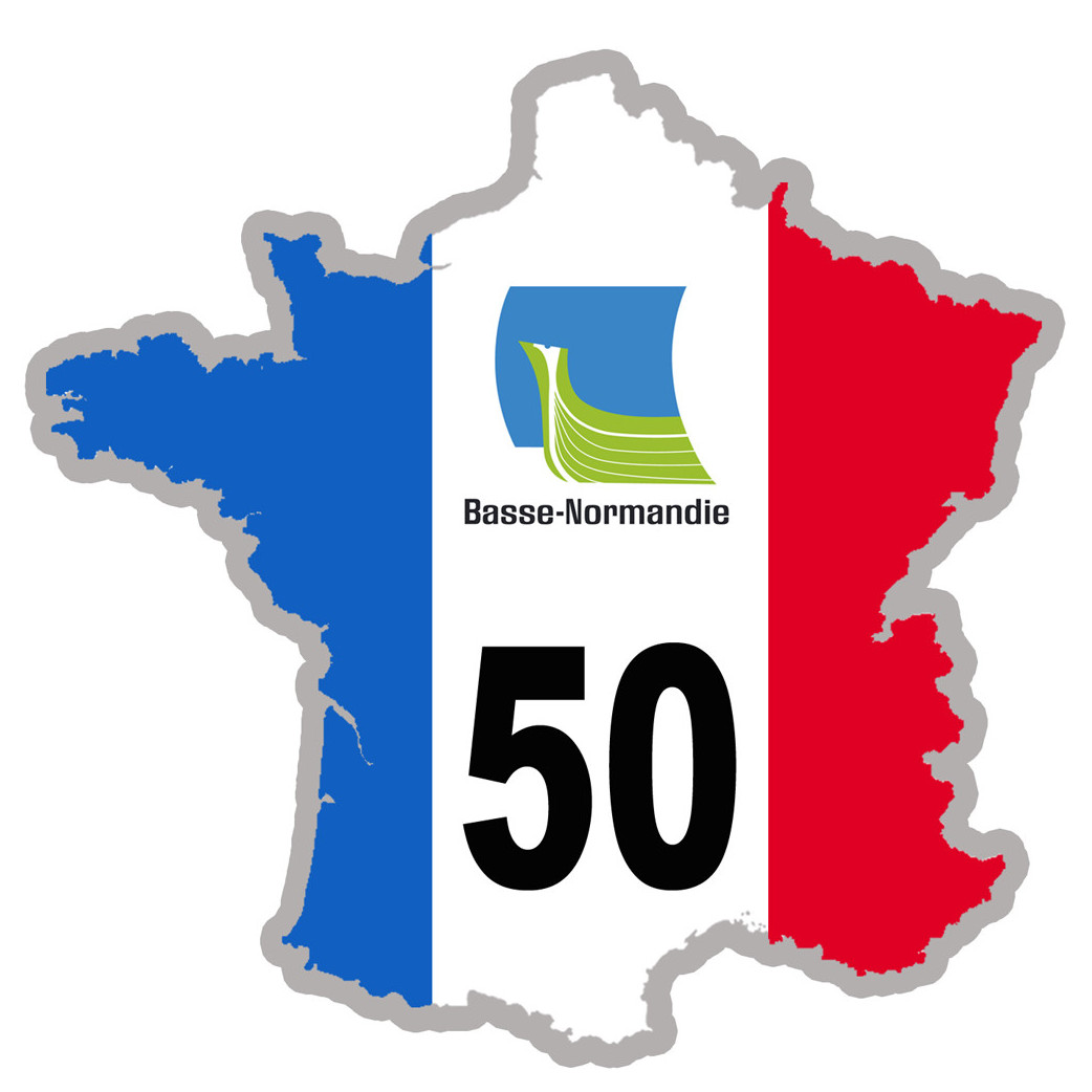 FRANCE 50 Basse-Normandie (15x15cm) - Sticker/autocollant