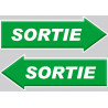 sortie flèche droite et gauche - 2 stickers 29,7x10cm - Sticker/autocollant